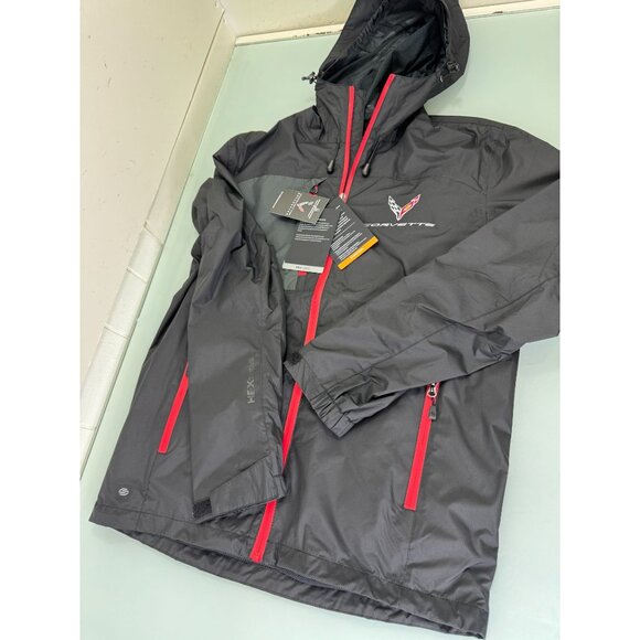 Stormtech Other - Chevy Corvette Stormtech Hooded Raincoat Waterproof Jacket Men Medium M Full Zip